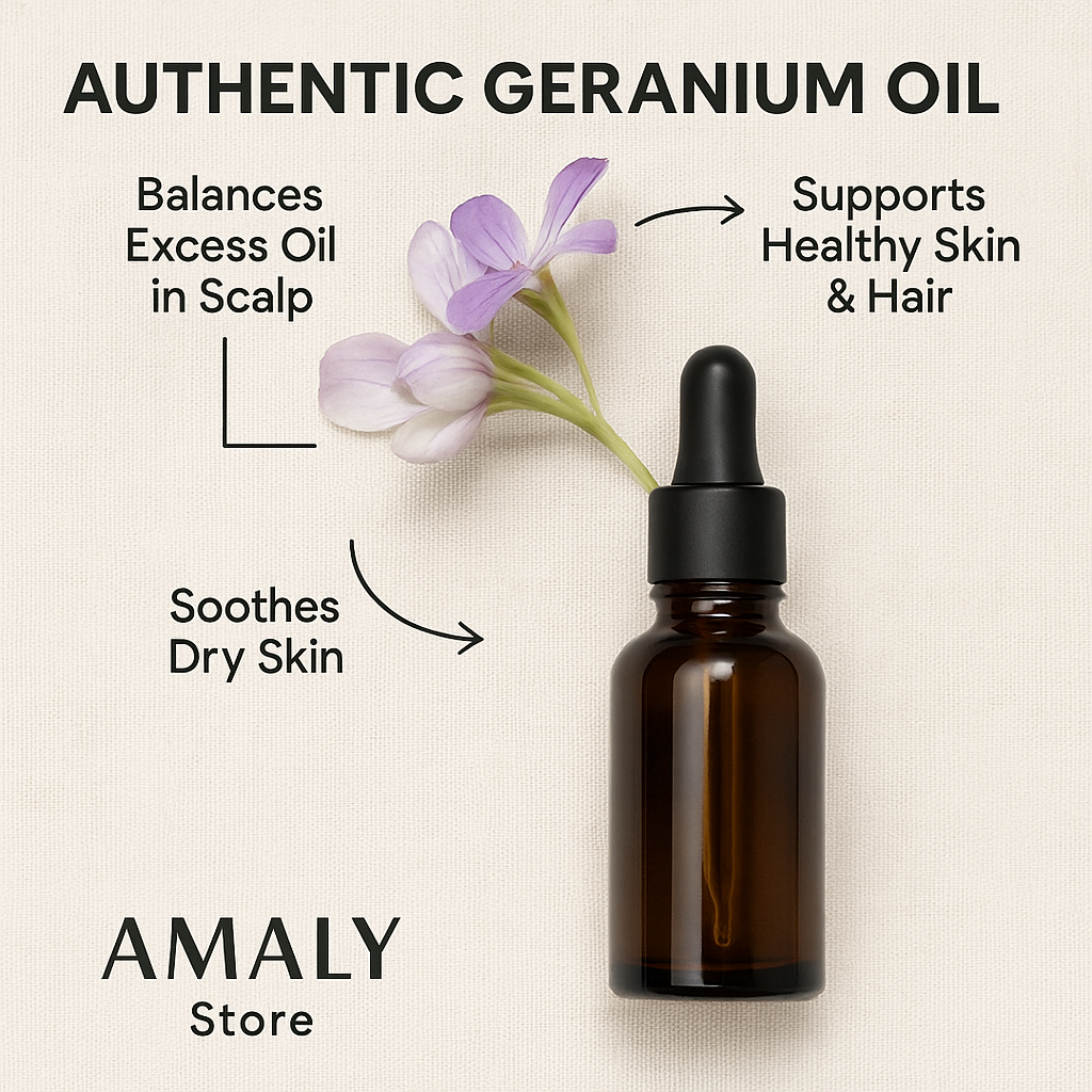 Benefits of geranium oil for hair care.