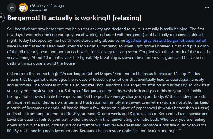 People Experienced Bergamot Oil 1