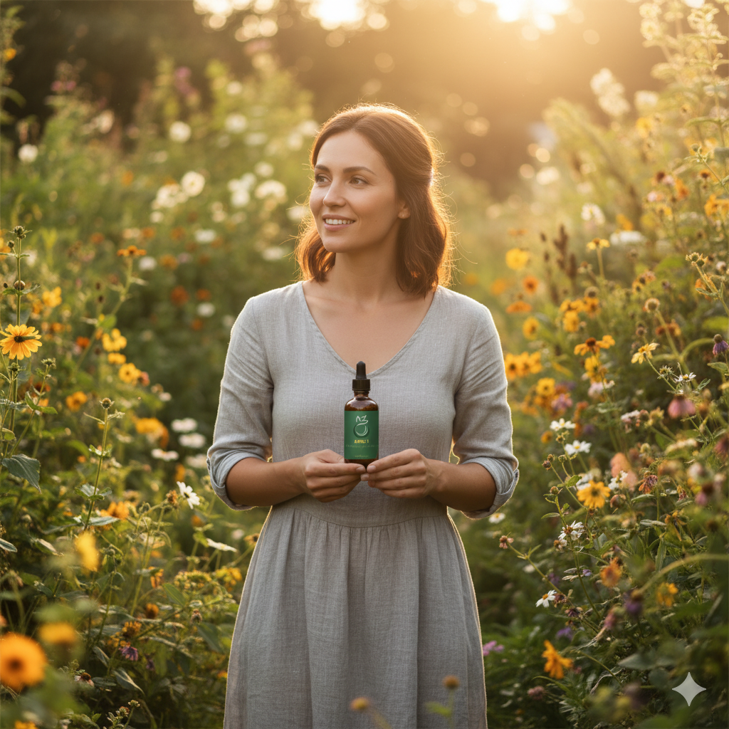women in a happy mode by using the oil